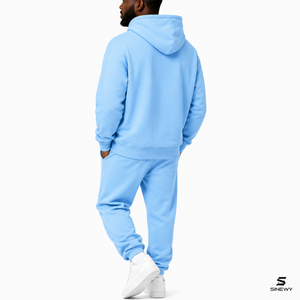 Sweat-shirt surdimensionné pour homme SINEWY, couleur unie, en molleton de coton respirant, avec imprimé lettres et poche, coupe décontractée, tricoté pour l'hiver - Product Image 4
