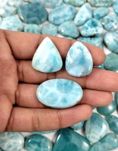 Natural Larimar Cabochon Loose Gemstone Semi Precious Healing <b>Crystal</b> Quartz Wholesale Bulk - Product Image 6