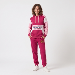 Survêtement personnalisé épais en molleton de coton avec impression sérigraphiée et en relief, broderie vieillie, style streetwear - Product Image 1