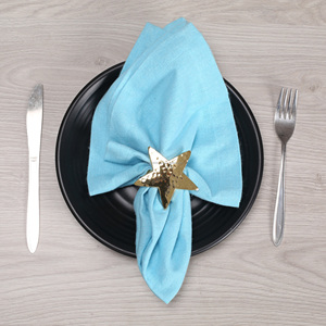 Vente chaude Métal Cercle Serviette Anneau D'or En Forme D'étoile Décoration De Table pour La Partie En Gros Quantité En Vrac - Product Image 6