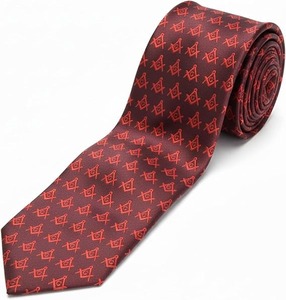 Corbata Masónica Pequeña con Diseño de Cuadrado y Compás - [Azul y Blanco] Aproximadamente 56 Pulgadas de Largo y 3 Pulgadas de Ancho Hecha de Poliéster - Product Image 5