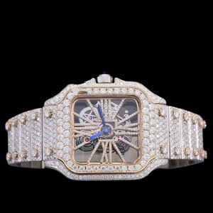 Montre-bracelet unique Hip Hop avec cadran squelette et diamants Moissanite, cadeau pour homme, prix de gros direct usine, montre résistante à l'eau - Product Image 5