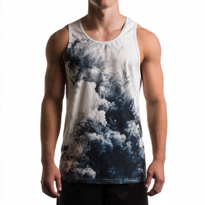 Camisetas sin mangas sublimadas para hombre, ropa deportiva, chaleco estampado, chaleco ligero de verano para hombre, chaleco sublimado para entrenamiento. - Product Image 2