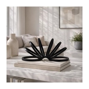Sculpture Métallique Abstraite Circulaire, Décoration Artistique de Table, Design Minimaliste, Pièce Maîtresse pour Salon - Product Image 1