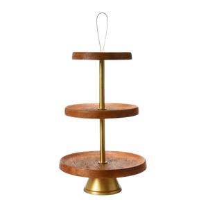 Support à gâteau à deux niveaux avec finition hautement polie, idéal pour la table et la décoration de cuisine - Product Image 3
