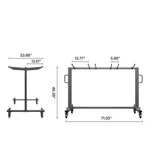 Carrello Porta Sedie Pieghevole Multifunzione con Capacità di 400 LBS, per 42 Sedie e 12 Tavoli, Carrello Premium per un Trasporto Comodo - Product Image 6