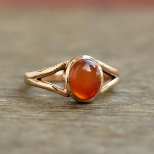 Bague en cornaline plaquée or, bague artisanale mignonne en pierres précieuses, bijoux minimalistes pour filles - Product Image 3