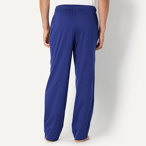 Royal Blue Men Lounge Pyjama Pants Jersey <b>Drawstring</b> Button Fly Elastic Waist Soft Casual <b>Trouser</b> - Product Image 4