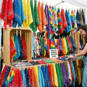 Pañuelos con Estampado Floral, Pañuelo Suave de Algodón para la Cabeza, Estilo Boho para Festivales, para Mujeres y Hombres - Product Image 3