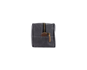 Leather Canvas Zipper for Bag Waterproof Travel Organizer Cosmetic <b>Storage</b> Dopp Kit Large Capacity LCTB-0085 - Product Image 2