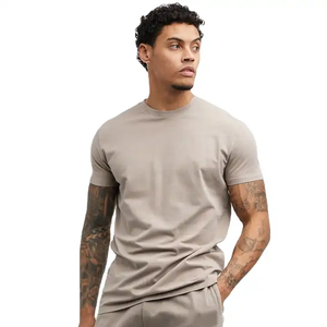 T-shirt décontracté surdimensionné à col rond et manches courtes en polyester noir tricoté pour homme, 220 grammes, anti-rétrécissement - Product Image 6