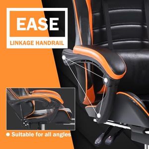 Sedia da Gaming Ergonomica in Pelle PU con Altezza Regolabile e Ruote per Casa, Ufficio o Videogiochi - Product Image 4
