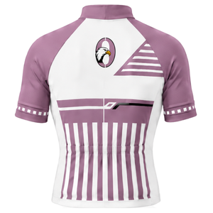 Maillot de Ciclismo Rosa Coral y Blanco de Manga Corta con Cremallera Completa, Camiseta Ligera para Ciclismo, Ropa Deportiva Personalizada - Product Image 2