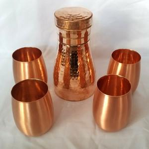 Jarra de cobre martillado para agua saludable, jarra de cobre para beber, juego de jarras de cobre ayurvédicas, jarra de cobre para la salud, jarra india. - Product Image 3