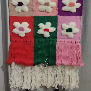 Tapiz de Pared Moderno de Lana, Tejido a Mano, Arte Abstracto, Macramé, Decoración Boho para Sala de Estar o Dormitorio -04 - Product Image 1