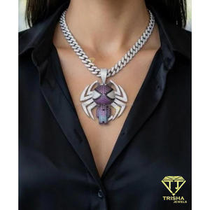 Pendentif de luxe motif insecte avec diamant Moissanite, en argent sterling 925, style Hip Hop Iced Out - Product Image 3