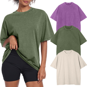 Camisetas de Verano para Mujer, de Color Sólido, Talla Grande, Manga Corta, para Actividades al Aire Libre, Tejido Transpirable - Product Image 1