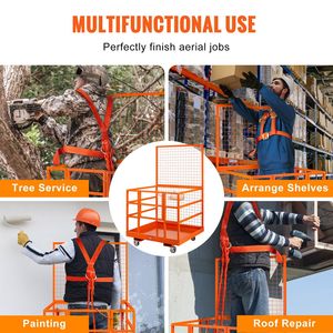 Piattaforma di lavoro 1400lbs gabbia di sicurezza del carrello elevatore 43x45in W/ruote per uso aereo - Product Image 6