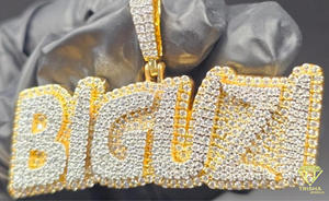 Moissanite Diamond " BIGUZI " Letter Pendant <b>Iced</b> <b>Out</b> Hip Hop Necklace Bling <b>Chain</b> Luxury Statement Jewelry Gift - Product Image 3