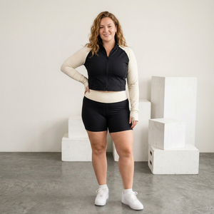 Conjunto de ropa deportiva de marca privada para mujer, 240 gsm, elástico en cuatro direcciones, para gimnasio, venta en línea. - Product Image 4