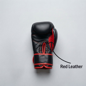 Guantes de Boxeo de Cuero Negro y Rojo de 16 oz con Cierre de Gancho y Bucle, Correa de Muñeca Ajustable para Entrenamiento y Sparring para Adultos YM-BG-154 - Product Image 3