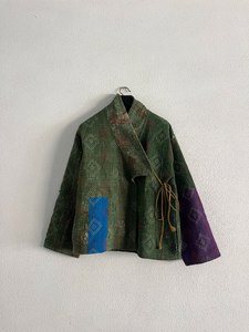 Premium Designer <b>Kantha</b> Embroidered <b>Jacket</b> – Handmade Vintage Fabric, Lightweight Reversible Boho Style Outerwear - Product Image 4