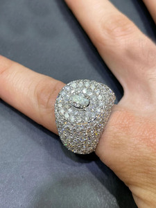 Big Moissanite Iced Hip Hop Cluster <b>Ring</b> <b>for</b> <b>Men</b> Micro Paved Oval Cut 925 Sterling Silver Rhodium Plated Wedding Engagement Gift - Product Image 2