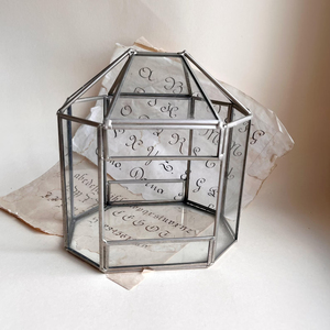 Terrarium mural moderne en métal et verre avec finition argentée brillante, forme sphérique, haute qualité, pour la décoration de table à la maison - Product Image 1
