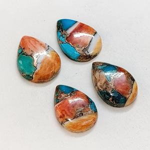 Cabochon en turquoise cuivrée de qualité AAA, forme poire, 21*14 mm, pierre précieuse 100% naturelle pour la création de bijoux, prix de gros. - Product Image 1