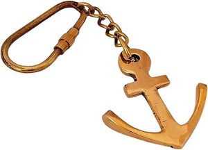 Porte-clés élégant en laiton massif avec breloque nautique vintage – Porte-clés durable et stylé pour les passionnés de navigation maritime et les marins - Product Image 3