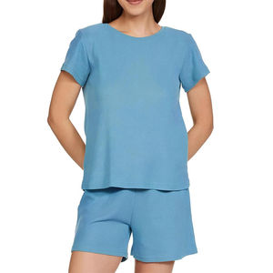 Women 2 Piece <b>Set</b> <b>Black</b> T-Shirt With Green Dot Pocket And Matching Shorts Casual Loose Fit Spring Summer Cotton Wear - Product Image 4