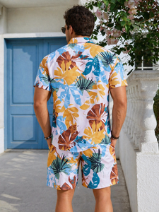 Men's Casual Beech Wear Summer Shirt 300 Grams Breathable Quick Dry Eco-Friendly Short Sleeve Floral Print Design 100% Polyester - Product Image 2