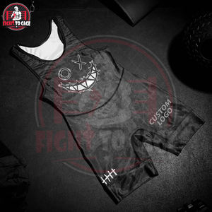 Combinaisons de lutte ultra-légères très tendance, vêtements d'arts martiaux imprimés en spandex et polyester avec col rond, équipement sportif haut de gamme - Product Image 3