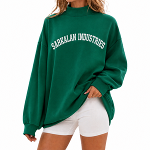 Sudadera de Cuello Alto para Mujer en Oferta, Felpa de Algodón Suave, Corte Holgado, Manga Larga, Ropa Informal, Proveedor OEM - Product Image 1