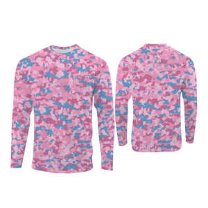 Chemise de pêche rose à manches longues, imprimé camouflage, sublimation, UPF 50, anti-UV, polyester, unisexe, vêtements d'extérieur pour adultes - Product Image 2