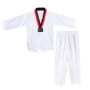 Uniforme de Entrenamiento de Artes Marciales Taekwondo Dobok Karate Gi Personalizado OEM, Ligero, de Poliéster, para Hombres, Mujeres y Niños - Product Image 1