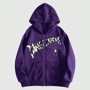 Sudaderas con capucha personalizadas para hombre, con cremallera, de algodón y forro polar, estilo DTF, ropa de calle de invierno, sudadera informal para hombre, venta al por mayor - Product Image 1