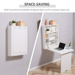 Armoire murale blanche pour bureau d'ordinateur - Product Image 4