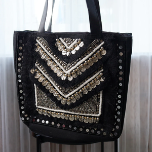 Export Quality Beaded Embroidery Womens Tote <b>Bag</b> Stylish Fashionable Handmade Crochet Daily Use Whimsy Art Craft Custom Size - Product Image 3