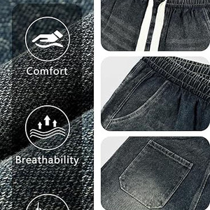 Pantalones Cortos Estampados con Efecto Ácido para Hombre, Estilo Urbano Moderno con Tipografía, Algodón Suave 2026, Ideales para Gimnasio y Entrenamiento - Product Image 4