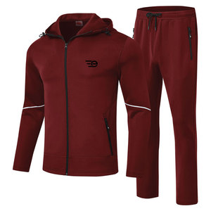 Survêtements d'hiver décontractés pour hommes avec cordon de serrage et capuche, 100% coton respirant, pour la remise en forme, la salle de sport, le jogging, l'entraînement en plein air, légers - Product Image 1