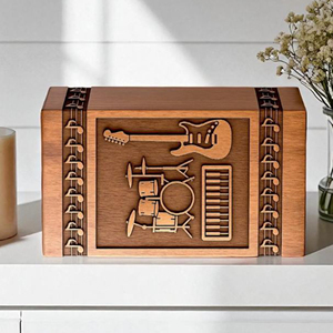 Handmade Rosewood Drum Urn: Engraved Musician Memorial urn Memorial Keepsake by AYAANS - Product Image 5