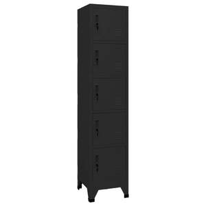 Armoire de rangement rectangulaire haute en acier noir - Product Image 1