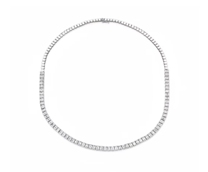 Collier tennis en or 14 carats avec diamant émeraude (naturel) serti en métal à l'engrenage, fabrication OEM, vente en gros, vente au détail - Product Image 2