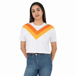 Top Corto para Mujer, Ropa Casual, Top Corto de Manga Corta, Top Corto de Verano, Proveedor de Ropa Personalizada de Moda, Top Corto con Cuello Redondo - Product Image 1