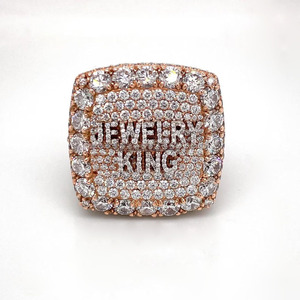 Championship King <b>Iced</b> Moissanite Rhodium Plated Pave Setting Hip Hop Engagement Wedding Anniversary Gifts Special Occasion <b>Ring</b> - Product Image 1