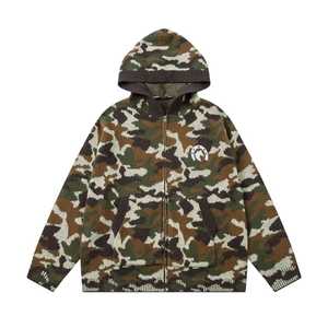 Veste à capuche unisexe tendance en tricot imprimé camouflage numérique, acrylique/nylon/polyester, collection automne-hiver, en promotion, avec échantillon gratuit - Product Image 6