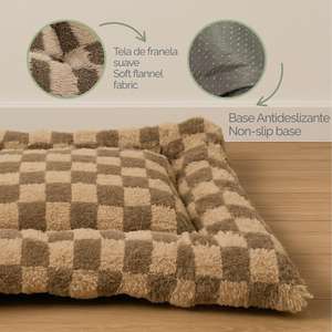 Disponibile in Grigio e Marrone, 3 Misure (S/M/L), Cuccia per Cani Antiscivolo a Quadretti - Product Image 4