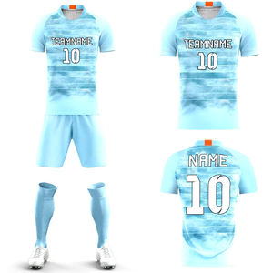 Conjunto de Uniforme de Fútbol con Diseño Personalizable, Impresión Sublimada, Cuello Redondo, Manga Corta, Transpirable, Poliéster, Ropa Deportiva para Hombre Adulto - Product Image 6