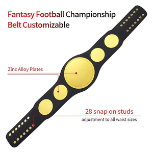Ceinture de championnat de lutte professionnelle avec plaques décoratives de 28 mm, sangle en cuir synthétique durable, taille haute, non toxique - Product Image 6